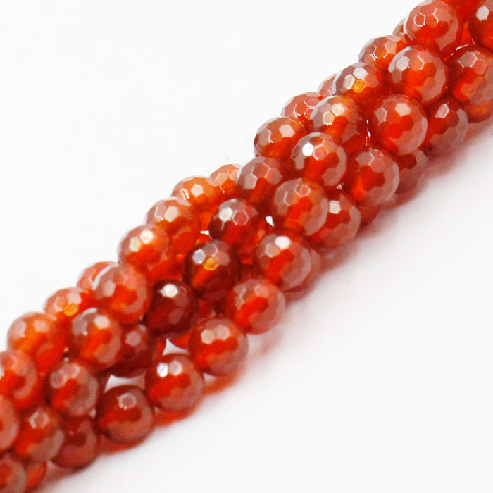 (CARN-006) 6mm Carnelian Faceted Rounds