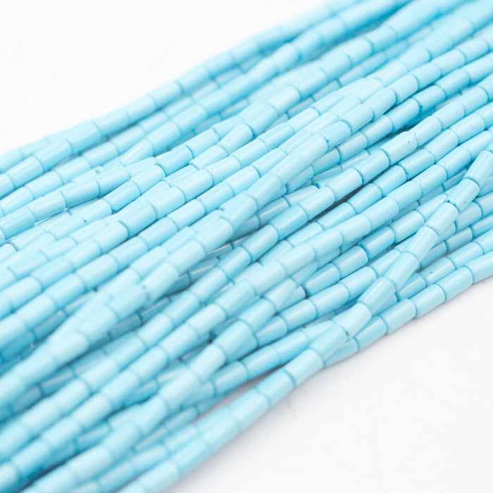 (turq098) 4x2mm Block Turquoise Tubes