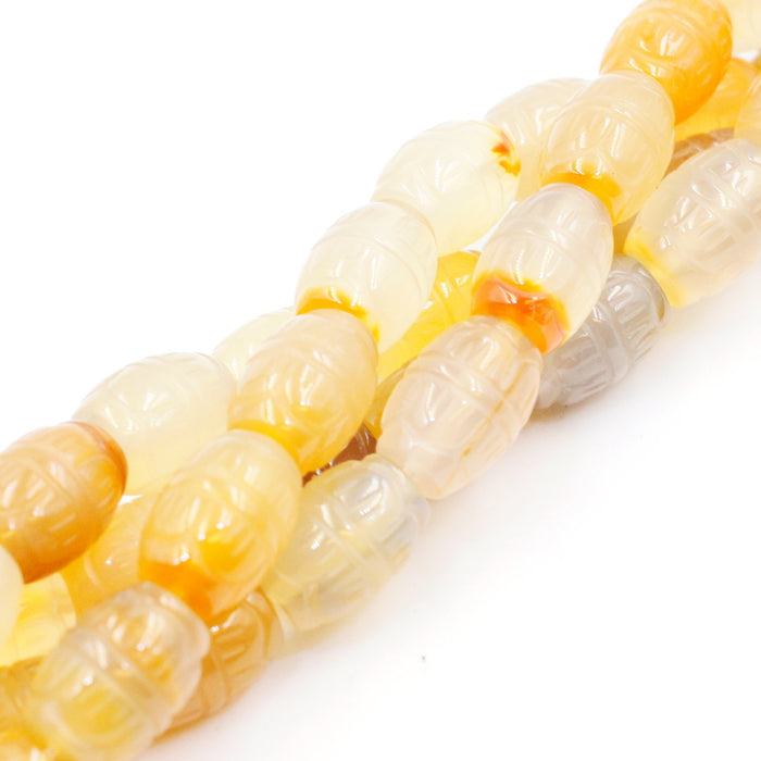 (agate056) 12x16mm Natural Agate Barrels - Scottsdale Bead Supply