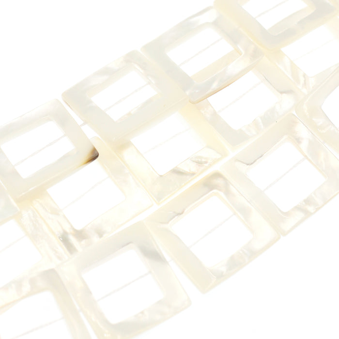 (mop038) 25mm Flat Mother of Pearl Squares