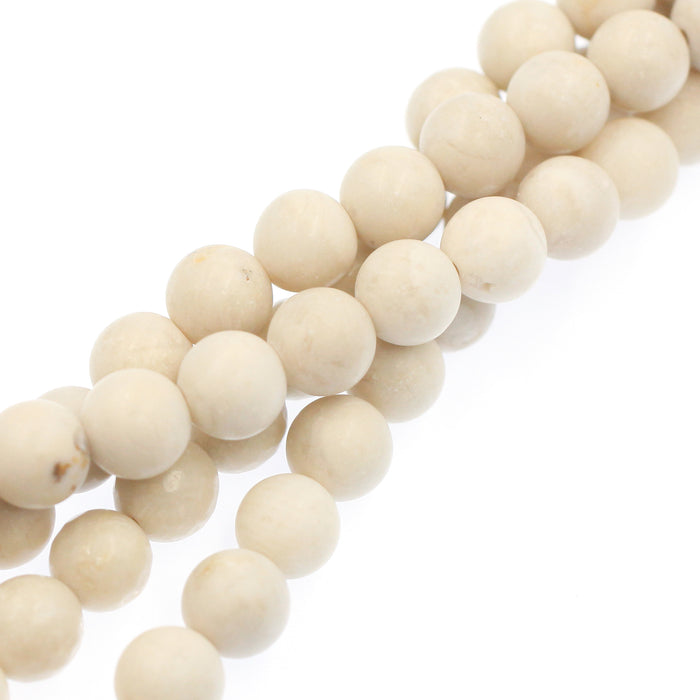 (jas005) 8mm Fossil Jasper Beads