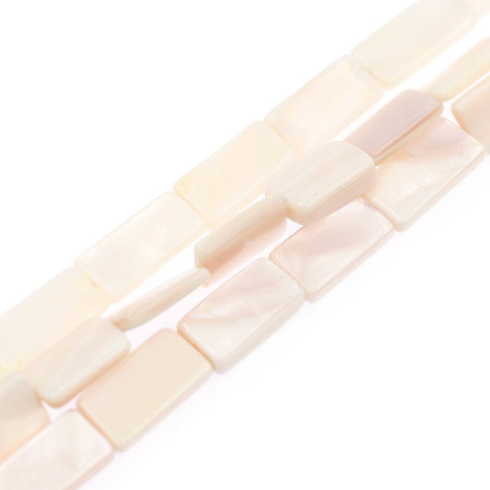 (mop029) 14x8mm Rectangular Mother of Pearl Beads