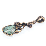 (OOAK009) Bronze And Turquoise Pendant