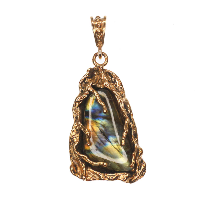 (OOAK006) Bronze And Labradorite Pendant