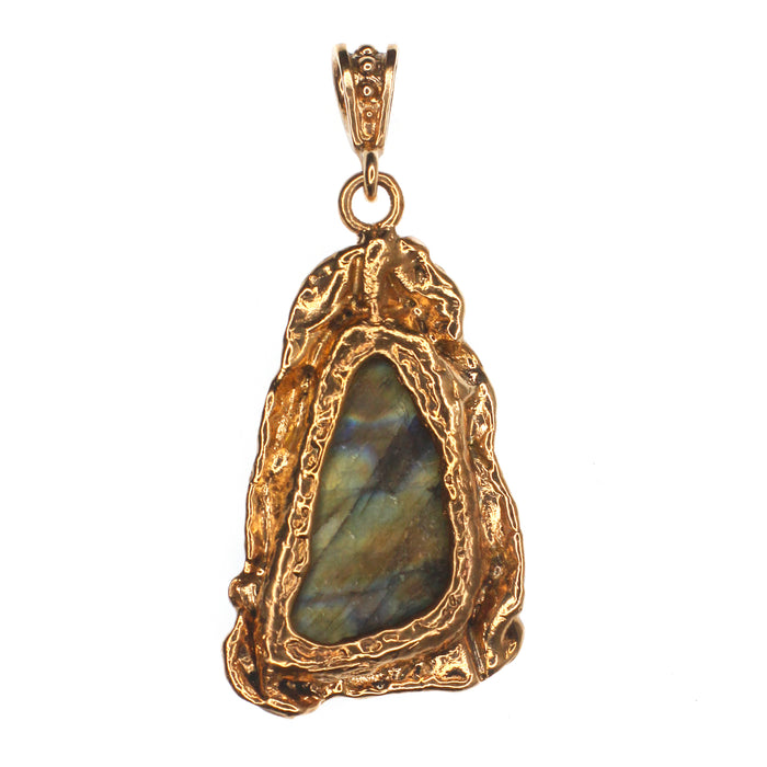 (OOAK006) Bronze And Labradorite Pendant