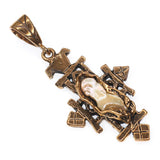(OOAK007) Bronze And Pearl Pendant