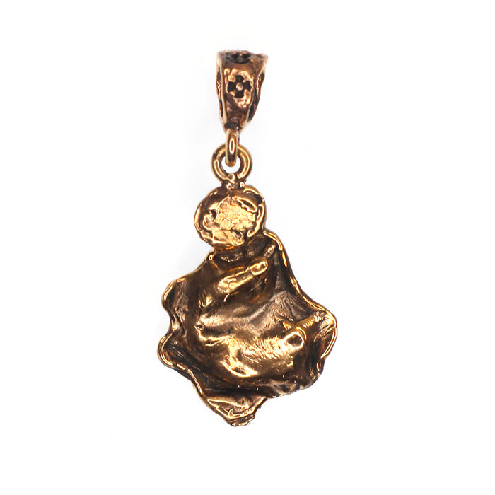 (OOAK010) Bronze, Turquoise, and Pearl Pendant