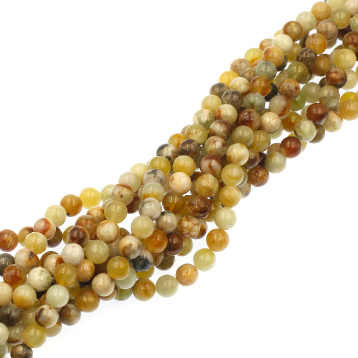 (serp006) 8mm Flower Jade Rounds