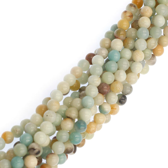 (ama004) 8mm Rainbow Amazonite Beads - Scottsdale Bead Supply