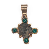(OOAK018) Bronze Cross with Ancient Coin