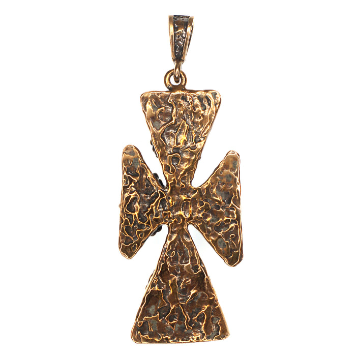 (OOAK014) Bronze and Turquoise Cross
