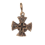 (OOAK015) Bronze Cross with Ancient Roman Coin