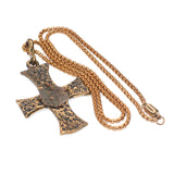 (OOAK017) Bronze Cross Ancient Coin Necklace