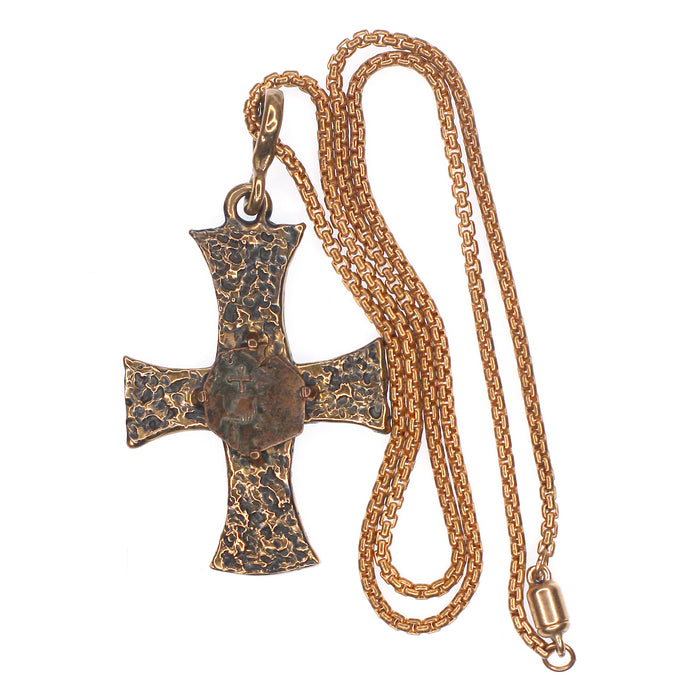 (OOAK017) Bronze Cross Ancient Coin Necklace