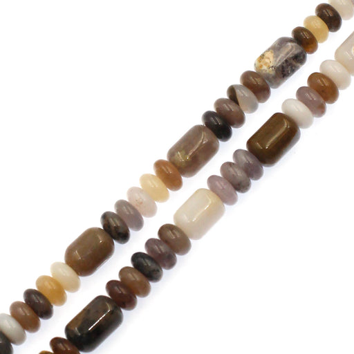 (agate060) Graduated Sage Agate Barrels and Roundels - Scottsdale Bead Supply