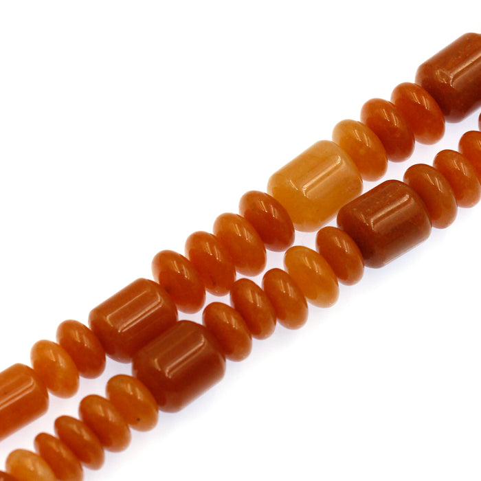 (radv002) Red Aventurine Barrels and Roundels