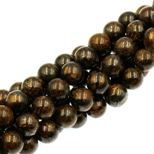 (bro001) 8mm Bronzite Beads - Scottsdale Bead Supply