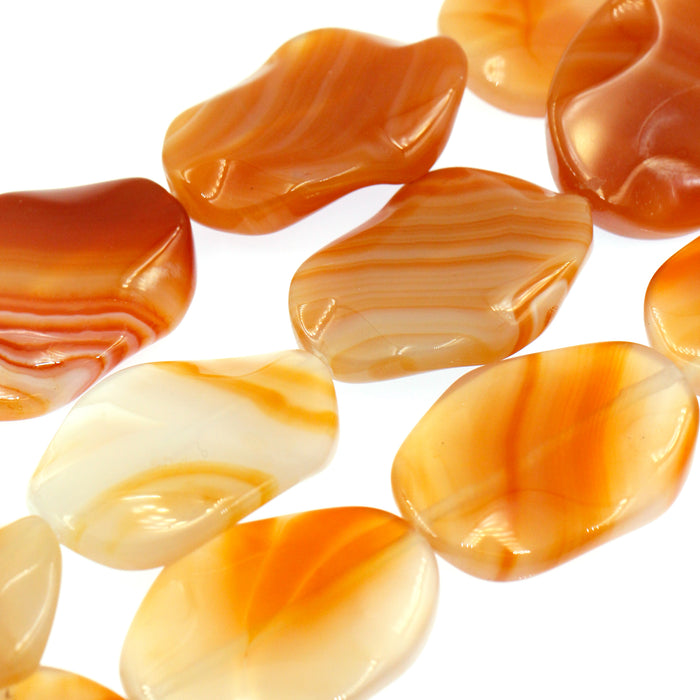 (CARN-035) Wavy Carnelian Ovals