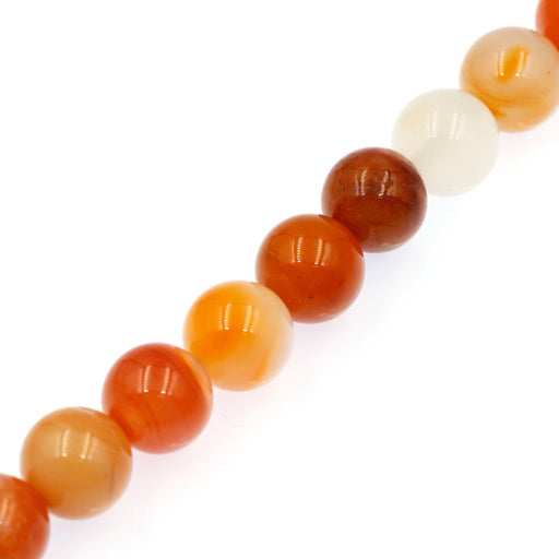 (agate064) 12mm Orange Botswana Agate Rounds - Scottsdale Bead Supply