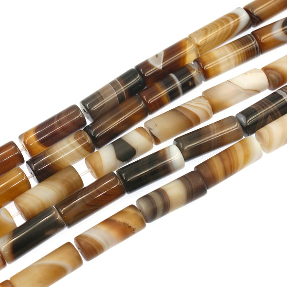 (agate071) 8x20mm Banded Agate Tubes