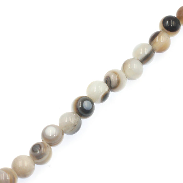 (agate070) 6mm Agate Eyes - Scottsdale Bead Supply