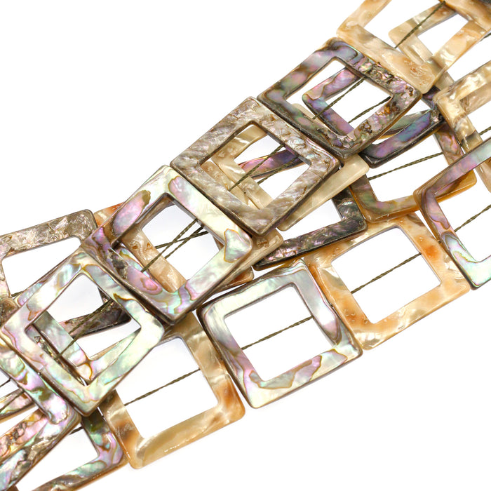 (ABL-010) 33mm Abalone Flat Squares