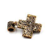 (OOAK021) Bronze Cross with Turquoise Inlay