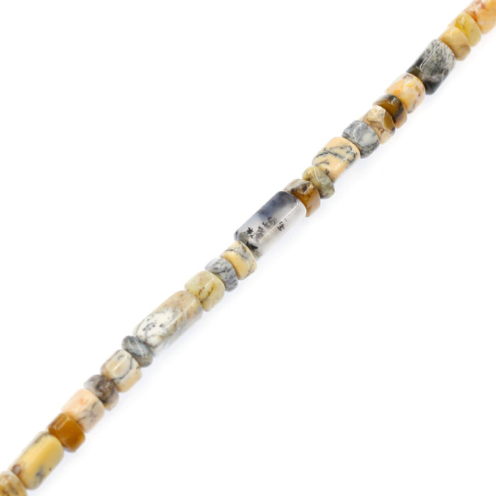 (agate089) Graduated Golden Moss Agate Triangular Cut Barrels