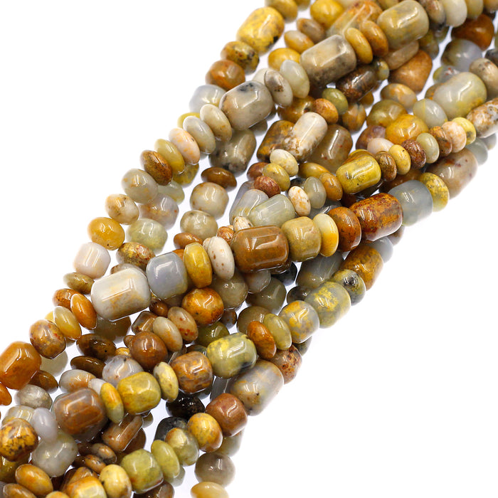 Graduated Golden Agate Barrels and Roundelles