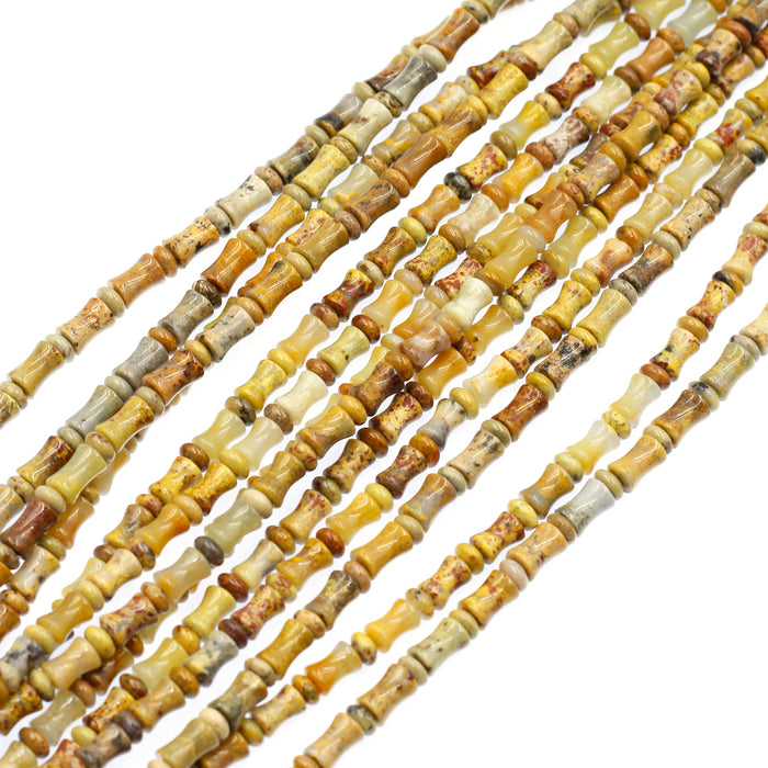 (agate084) 7mm Golden Agate Tulips and Roundeles