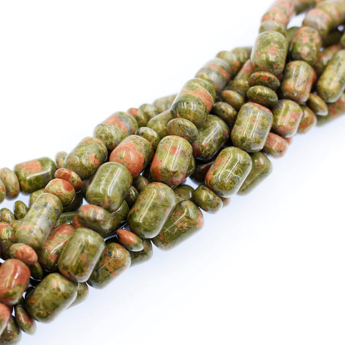 (unakite011) 12x16mm Unakite Barrels and Roundelles