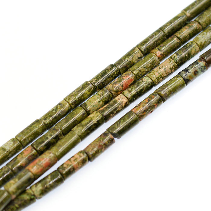 (unakite010) 8x17mm Unakite Tubes