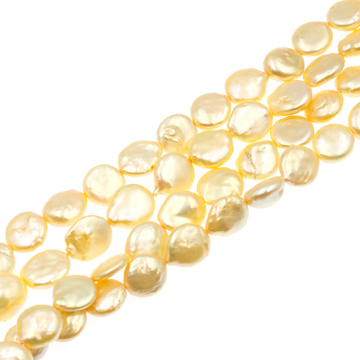 (fwp051) 14mm Baroque Fresh Water Pearls Flat Dimes