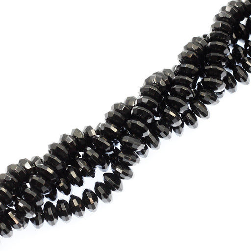 11mm Faceted Black Onyx Roundelles