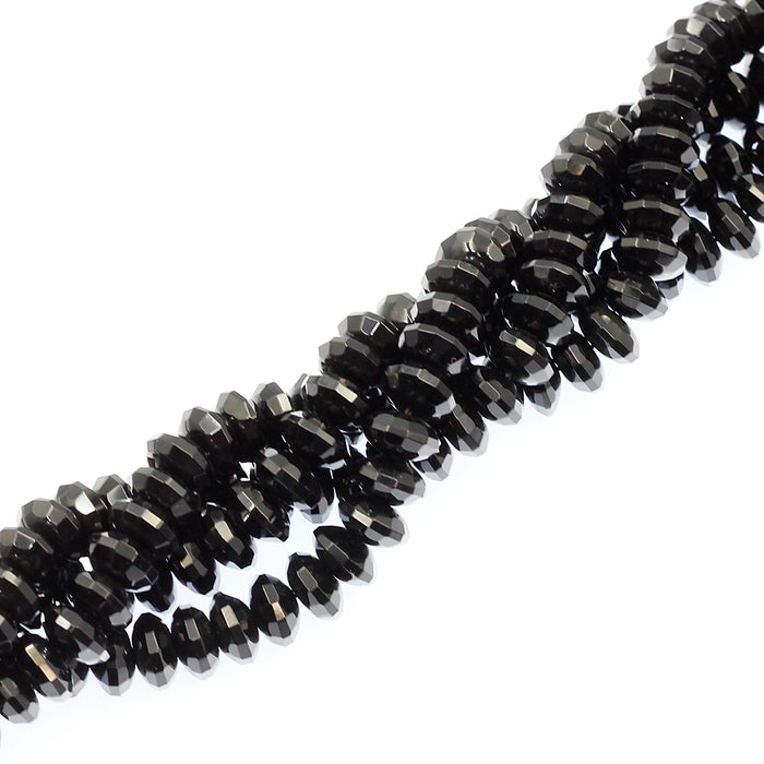 11mm Faceted Black Onyx Roundelles