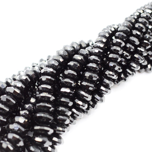 Graduated Faceted Black Onyx Roundelles