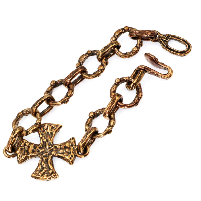 (ABR010) Cross Bronze Bracelet