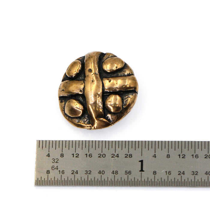 (bzbn003) Bronze Cross and Dots Button Clasp
