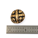 (bzbn003-N0135)  Bronze Cross and Dots Button Clasp.