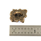 (bzbn028-N0446)  Bronze Free Form Button Clasp.