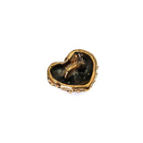 (bzbn026-N0444) Bronze Textured Heart Button Clasp.