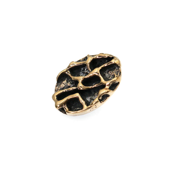 (bzbn029-N0447) Bronze Textured Oval Button Clasp.