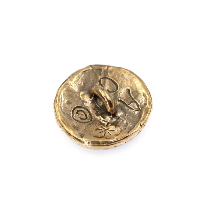 (bzbn011-N0136) Bronze hammer texture button Clasp.