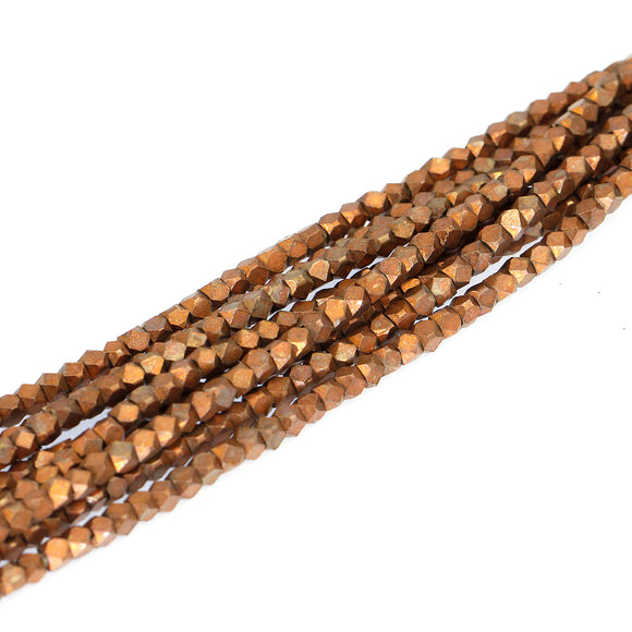 (afr002) 3mm African Copper Cornerless Cube Beads