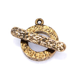 (bzct013-8610) Bronze Hammered texture toggle clasp.