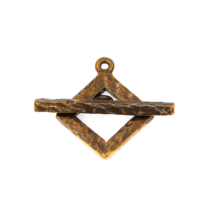 (bzct039-8951)  Hammered Bronze Toggle Clasp
