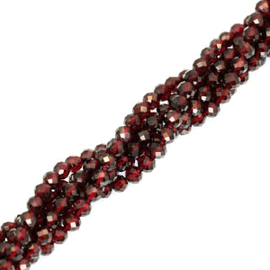 (gar008) 4mm Faceted Garnet Beads