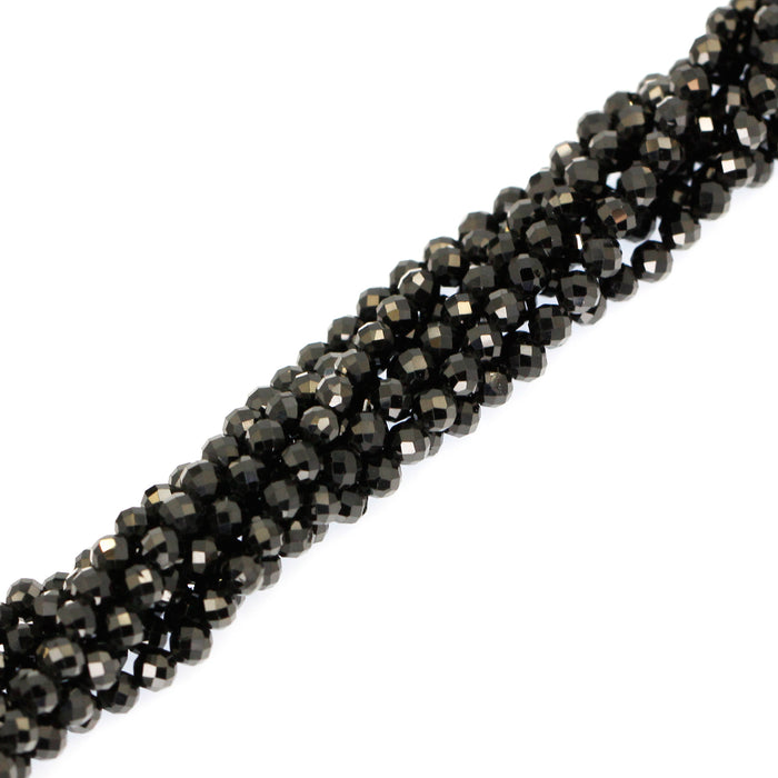 (BS-002) 4mm Faceted Black Spinel