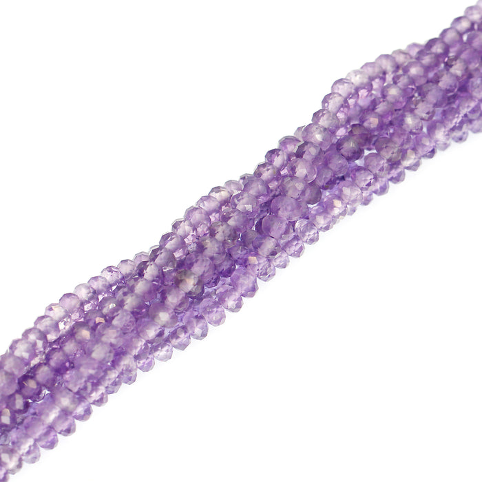 (AMT-001) 4mm Faceted Amethyst Roundels