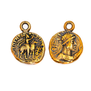 (bzrc036-9884) Indo Parthian Ancient Bronze Coin Reproduction